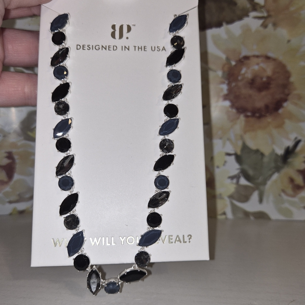 Elegant Black and Blue Necklace